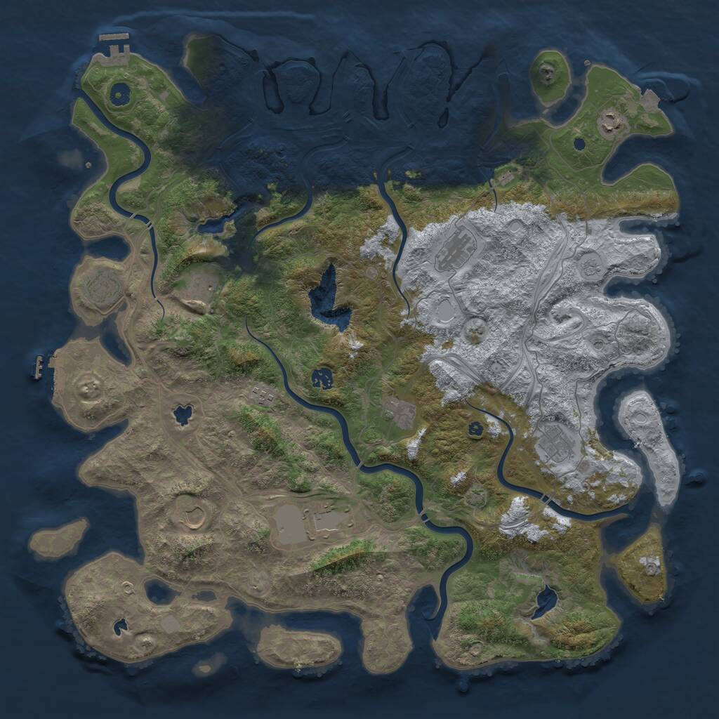 Rust Map: Procedural Map, Size: 4875, Seed: 1337, 16 Monuments