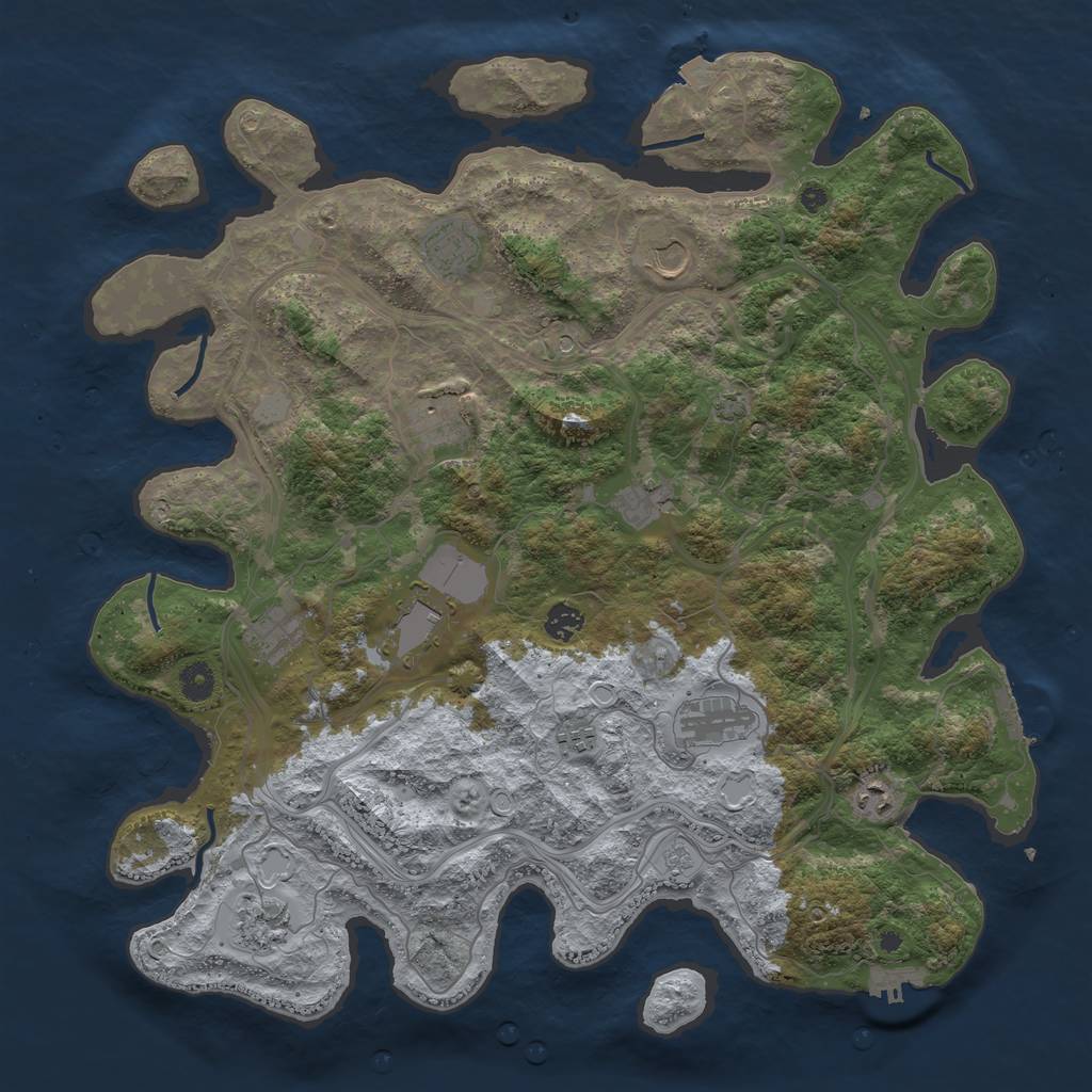 Rust Map: Procedural Map, Size: 4400, Seed: 30779875, 19 Monuments