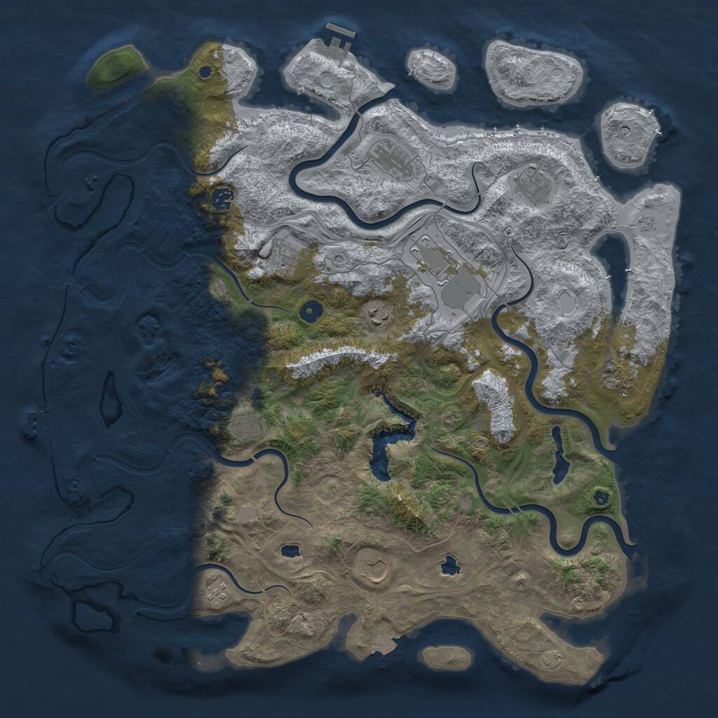Rust Map: Procedural Map, Size: 4800, Seed: 367865468, 16 Monuments