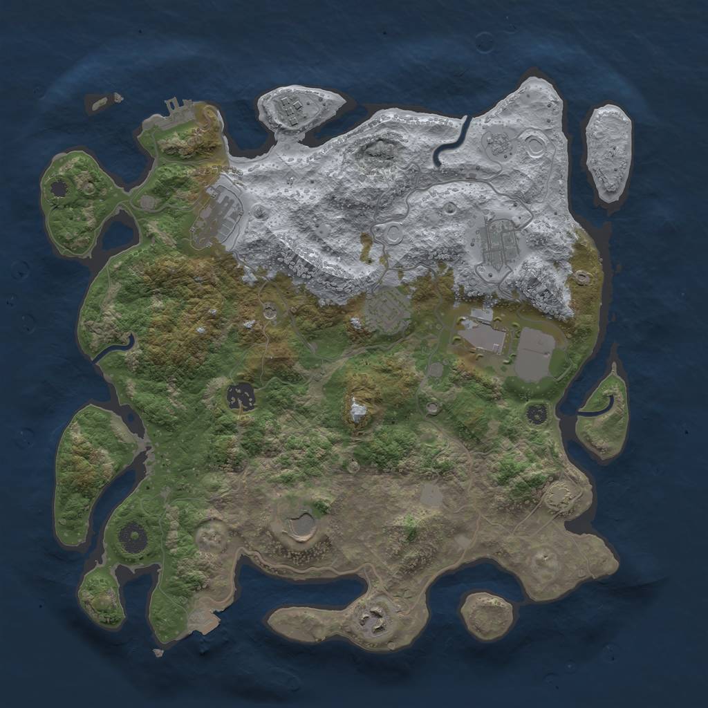Rust Map: Procedural Map, Size: 3600, Seed: 33265454, 15 Monuments