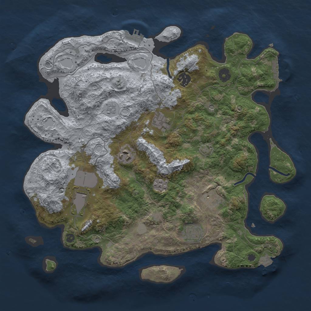 Rust Map: Procedural Map, Size: 3600, Seed: 45616971, 15 Monuments