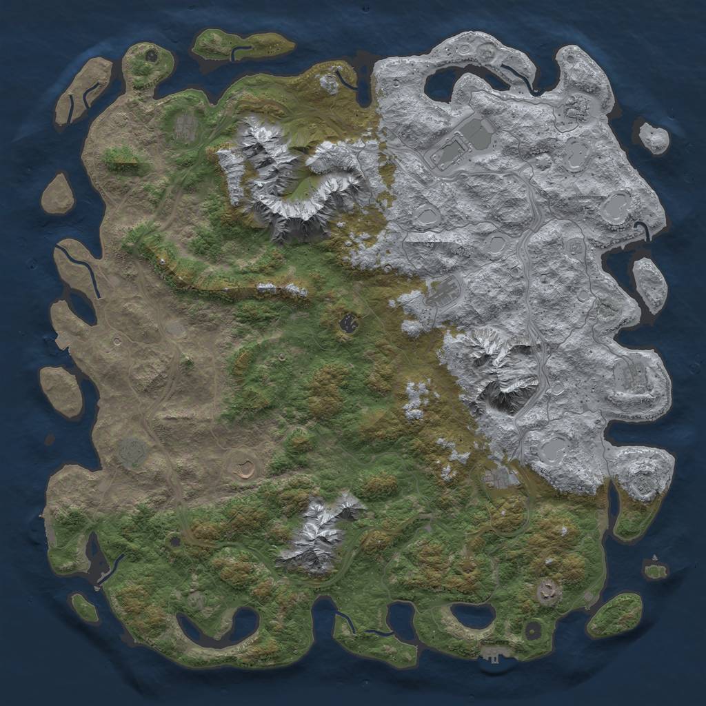 Rust Map: Procedural Map, Size: 6000, Seed: 27051982, 19 Monuments
