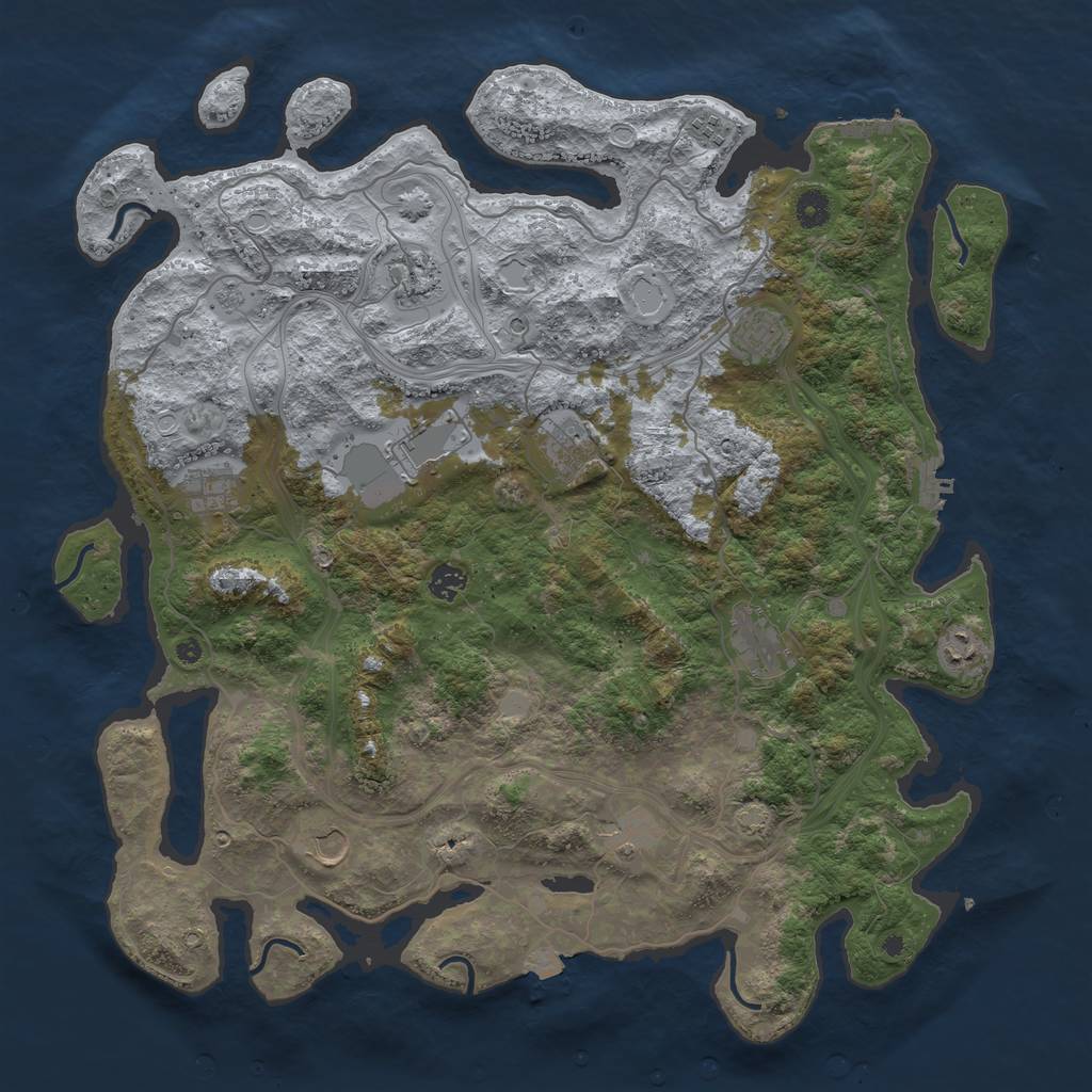 Rust Map: Procedural Map, Size: 4500, Seed: 1619173147, 19 Monuments