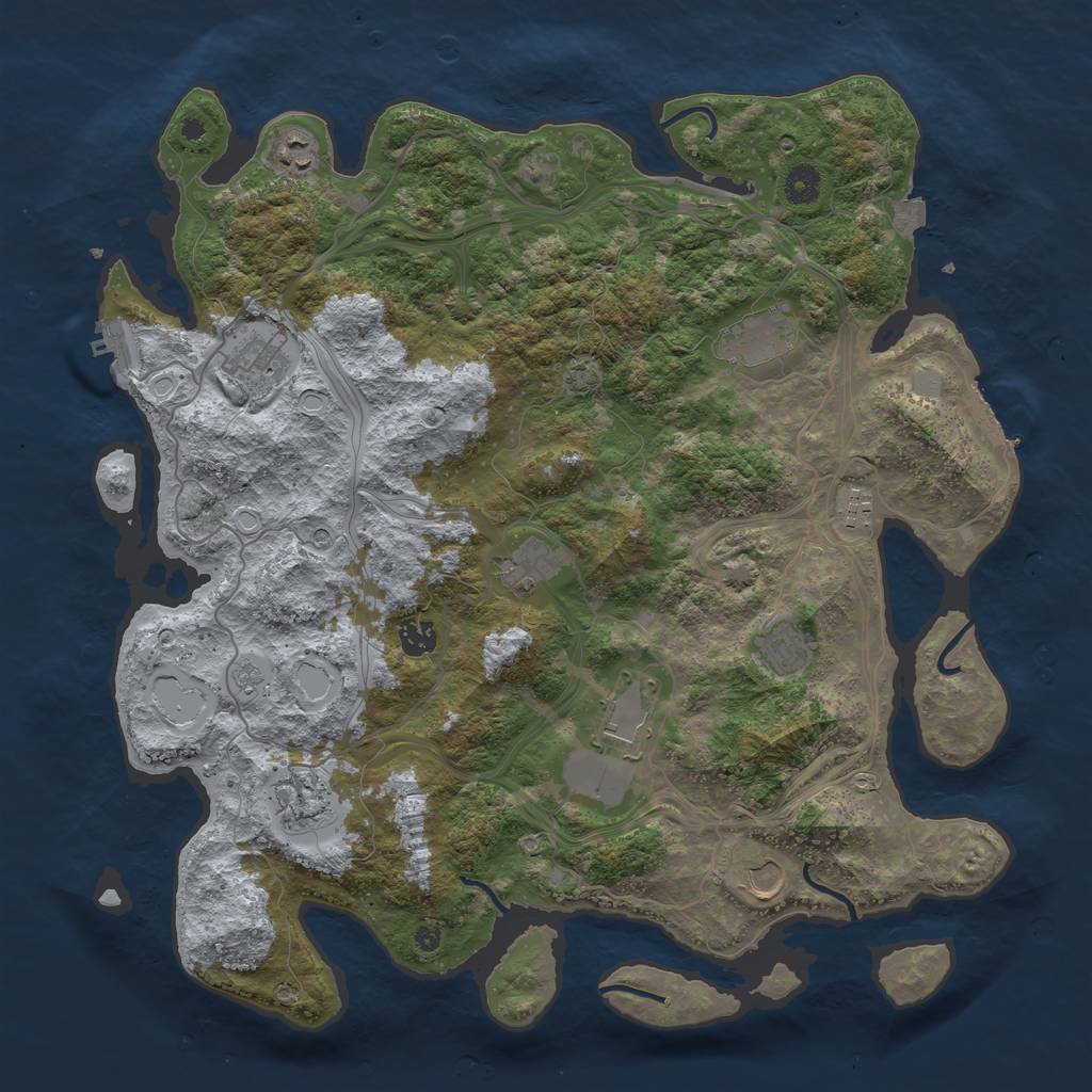 Rust Map: Procedural Map, Size: 4250, Seed: 20351452, 18 Monuments