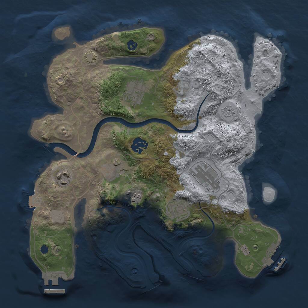 Rust Map: Procedural Map, Size: 3000, Seed: 1817872867, 12 Monuments