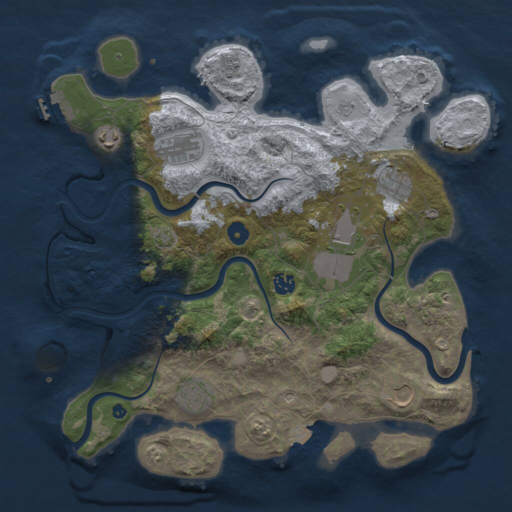 Rust Map: Procedural Map, Size: 3500, Seed: 9932153, 13 Monuments