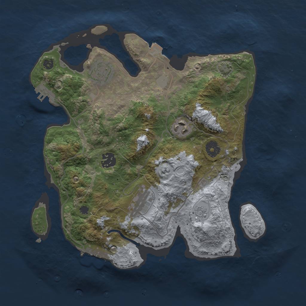 Rust Map: Procedural Map, Size: 3000, Seed: 127704, 11 Monuments
