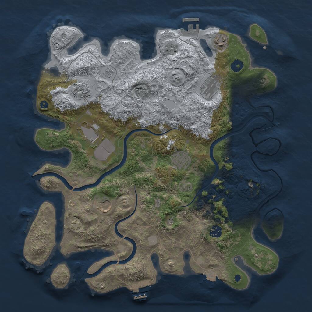 Rust Map: Procedural Map, Size: 3800, Seed: 1398405688, 14 Monuments