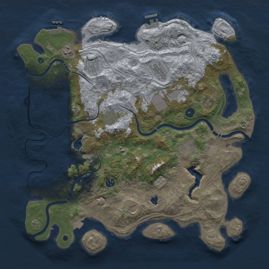 Rust Map: Procedural Map, Size: 4300, Seed: 46678096, 16 Monuments