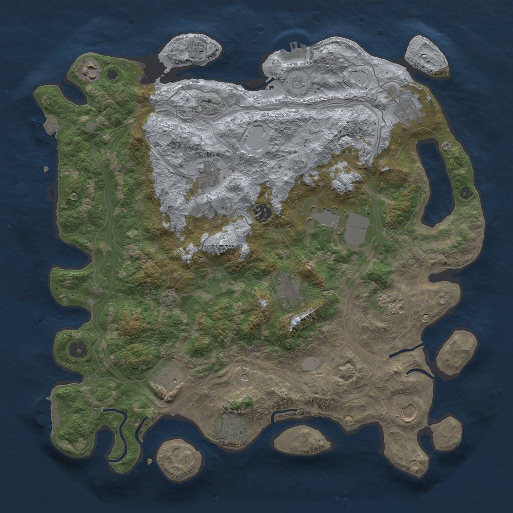 Rust Map: Procedural Map, Size: 4300, Seed: 46678096, 19 Monuments