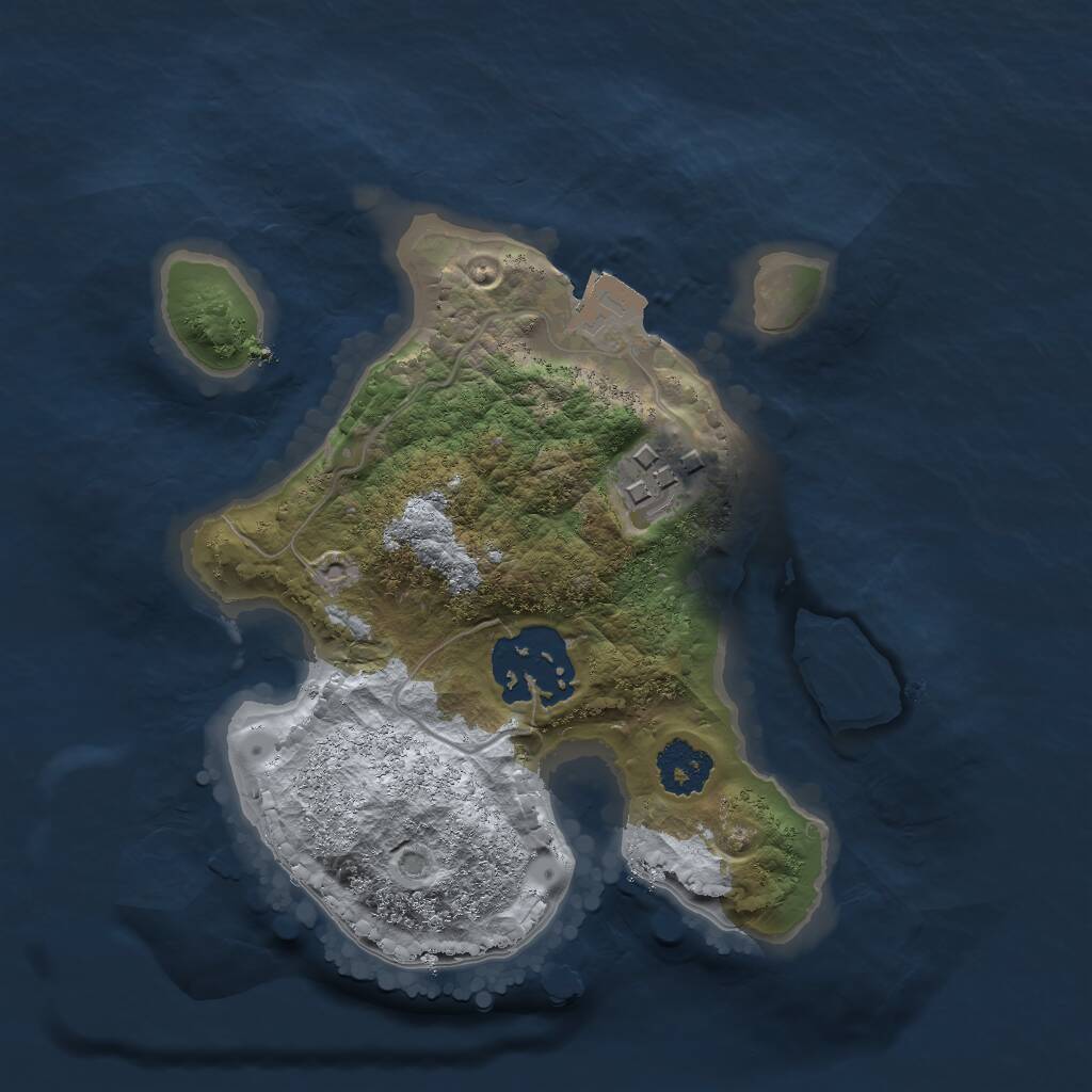 Rust Map: Procedural Map, Size: 2000, Seed: 65465454, 3 Monuments