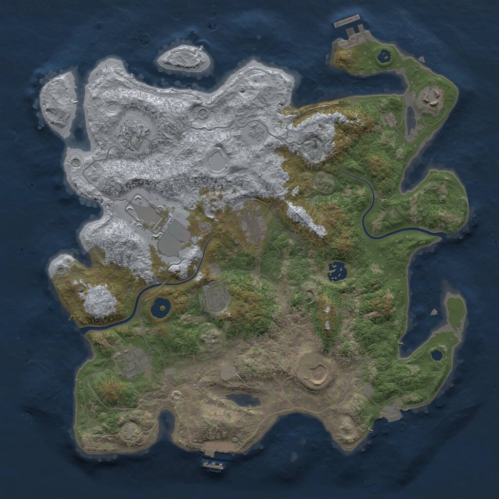 Rust Map: Procedural Map, Size: 3750, Seed: 5984411, 14 Monuments
