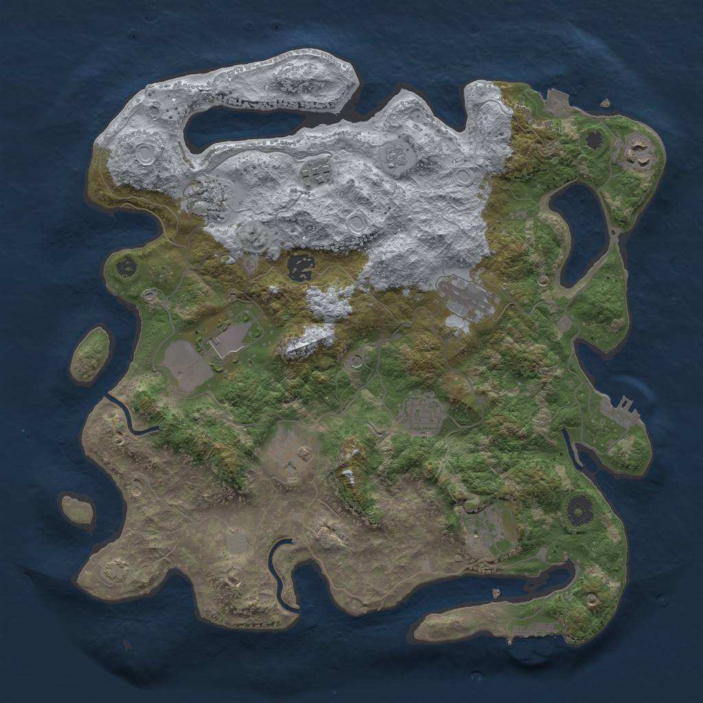 Rust Map: Procedural Map, Size: 3700, Seed: 1339311523, 17 Monuments