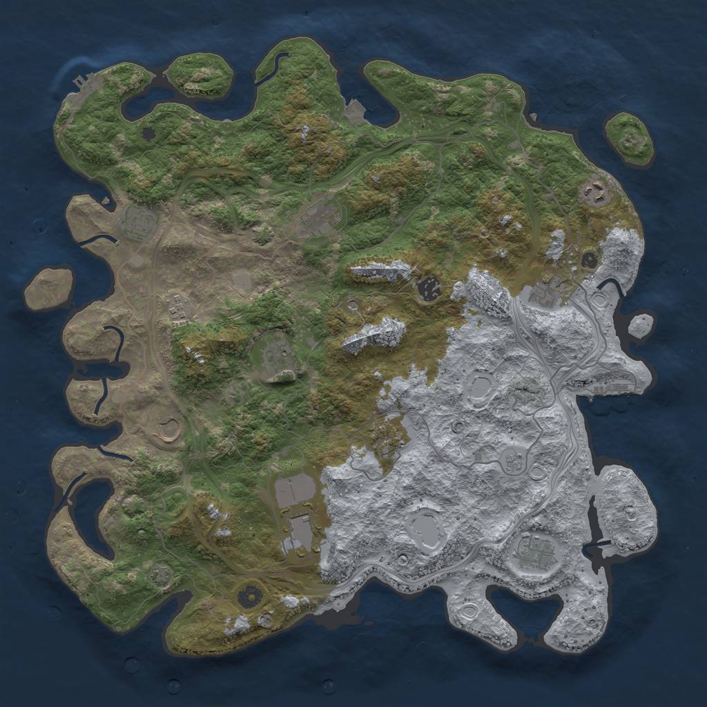 Rust Map: Procedural Map, Size: 4500, Seed: 64485257, 19 Monuments