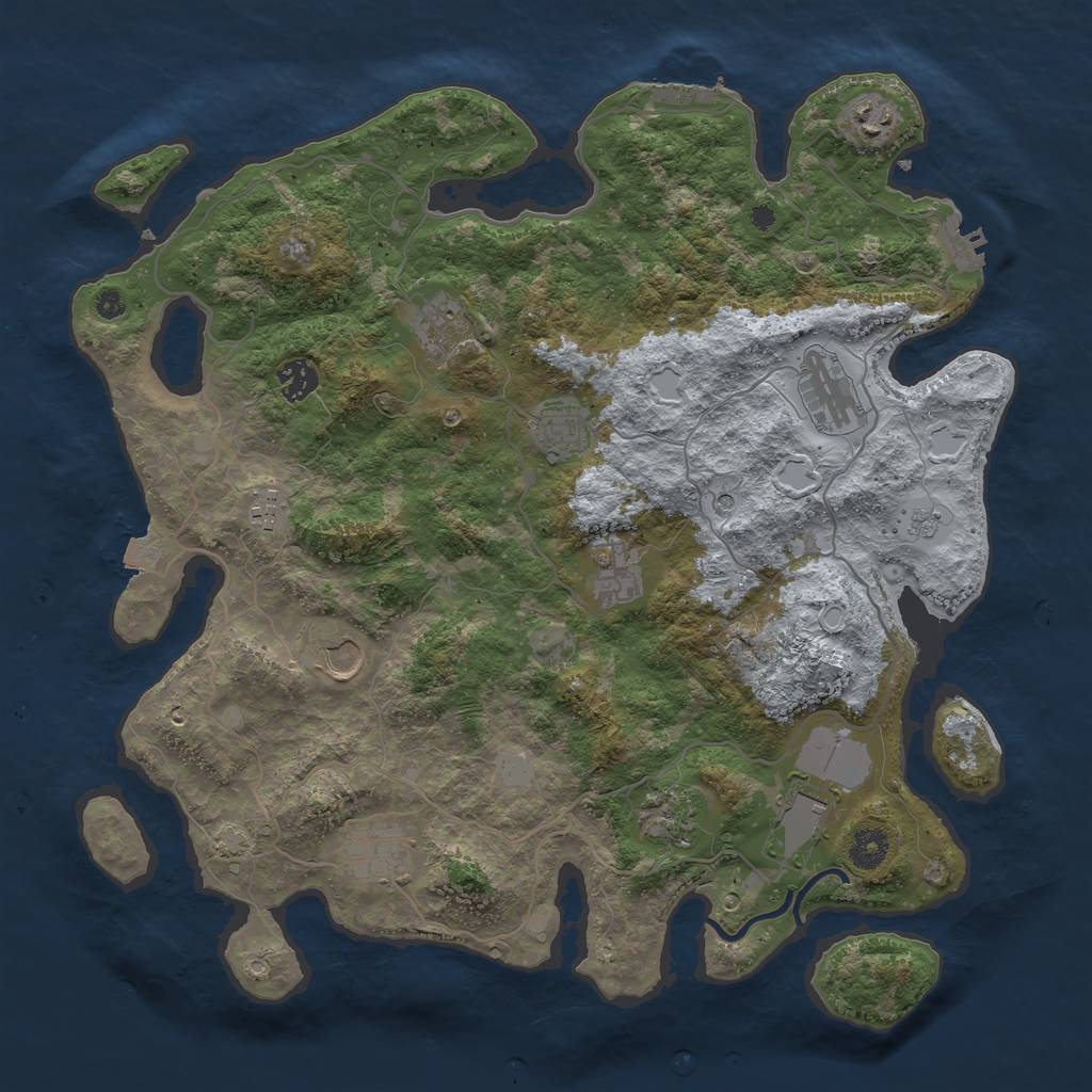 Rust Map: Procedural Map, Size: 4000, Seed: 13370815, 19 Monuments