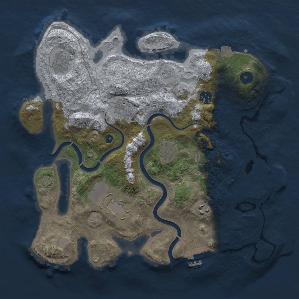 Rust Map: Procedural Map, Size: 3500, Seed: 1619173147, 12 Monuments