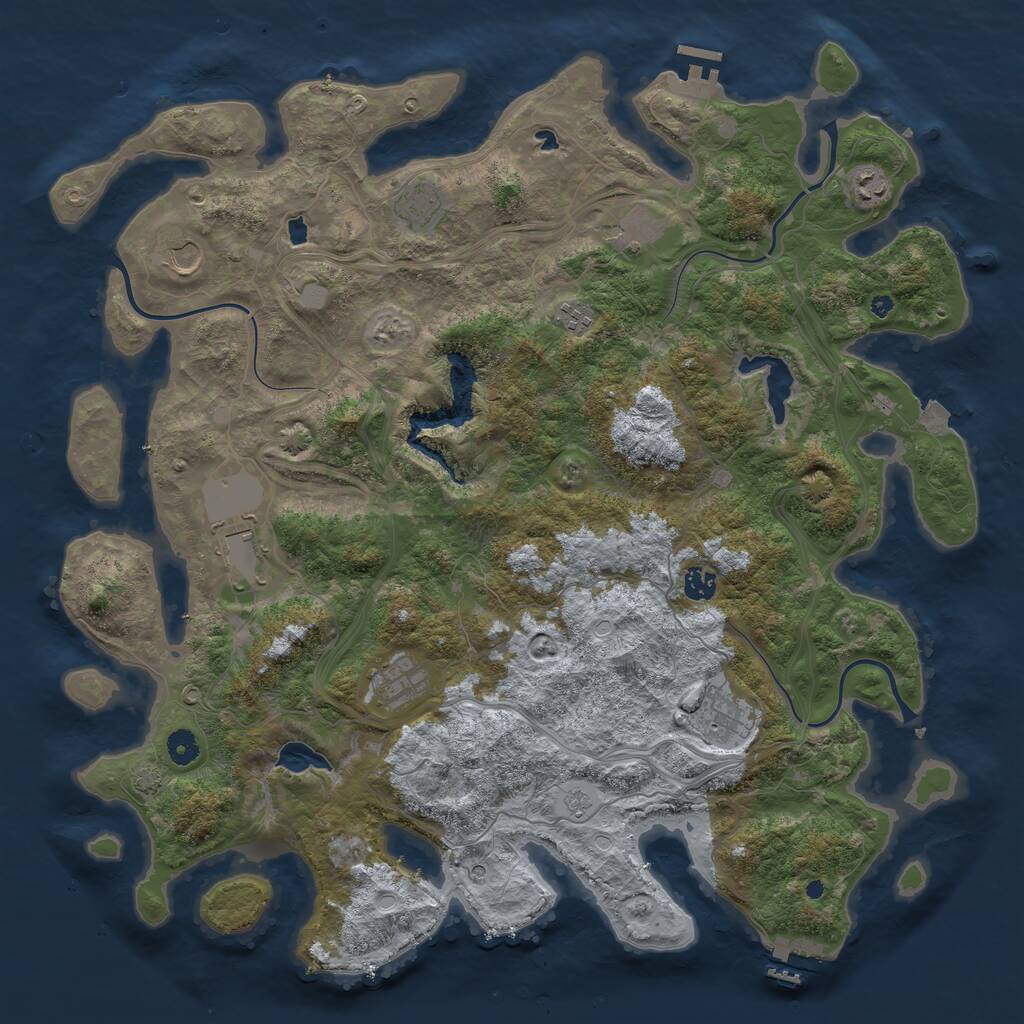 Rust Map: Procedural Map, Size: 4600, Seed: 666, 15 Monuments