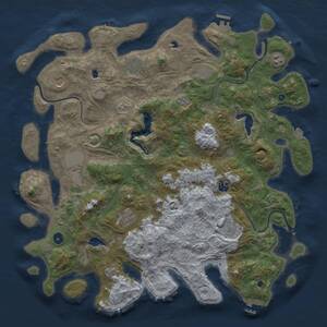 Thumbnail Rust Map: Procedural Map, Size: 4600, Seed: 666, 15 Monuments
