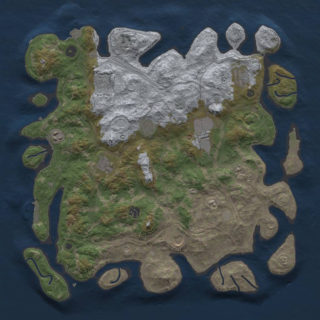Rust Map: Procedural Map, Size: 4250, Seed: 839522355, 17 Monuments