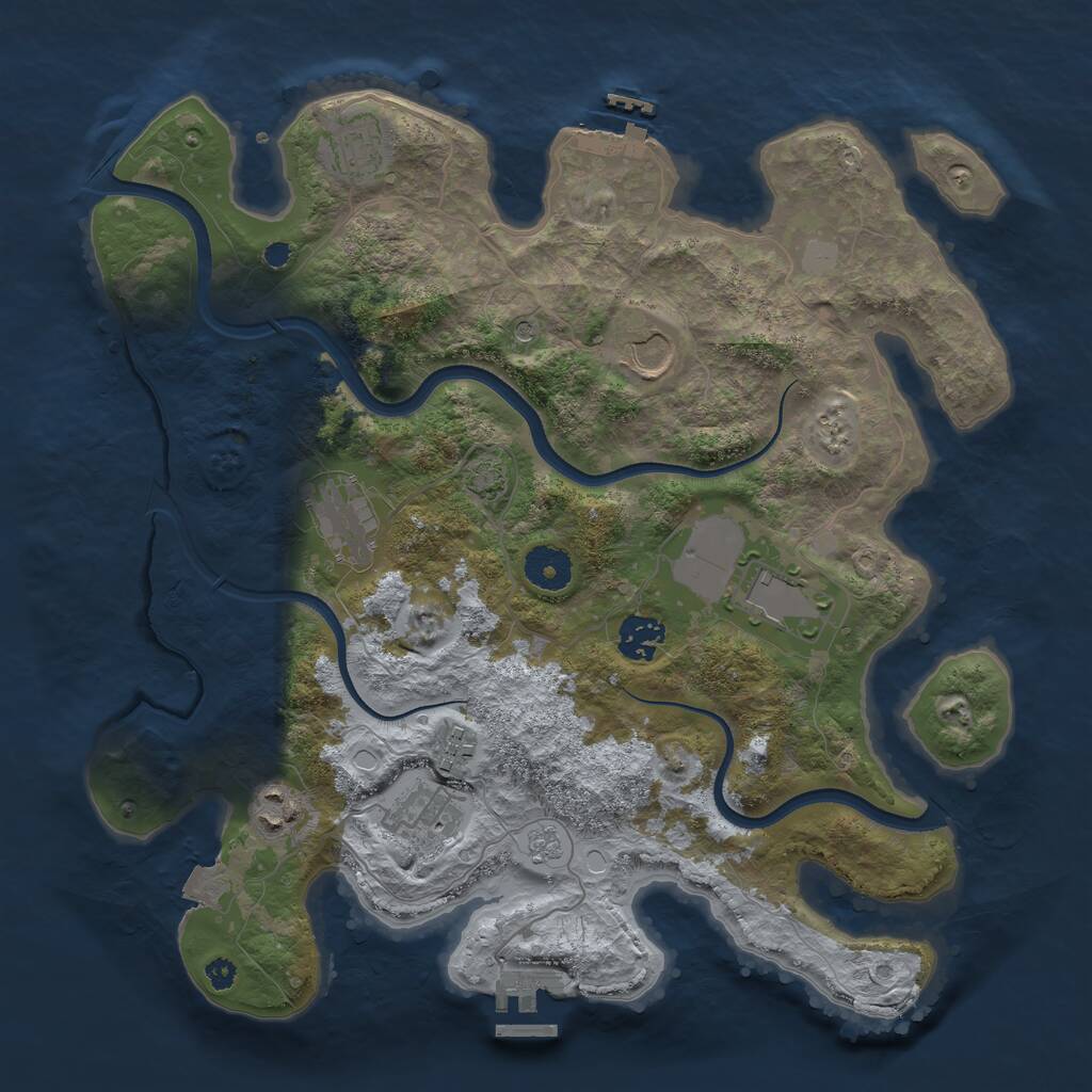 Rust Map: Procedural Map, Size: 3560, Seed: 6571, 14 Monuments