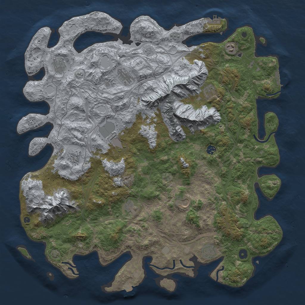 Rust Map: Procedural Map, Size: 5000, Seed: 52178347, 19 Monuments