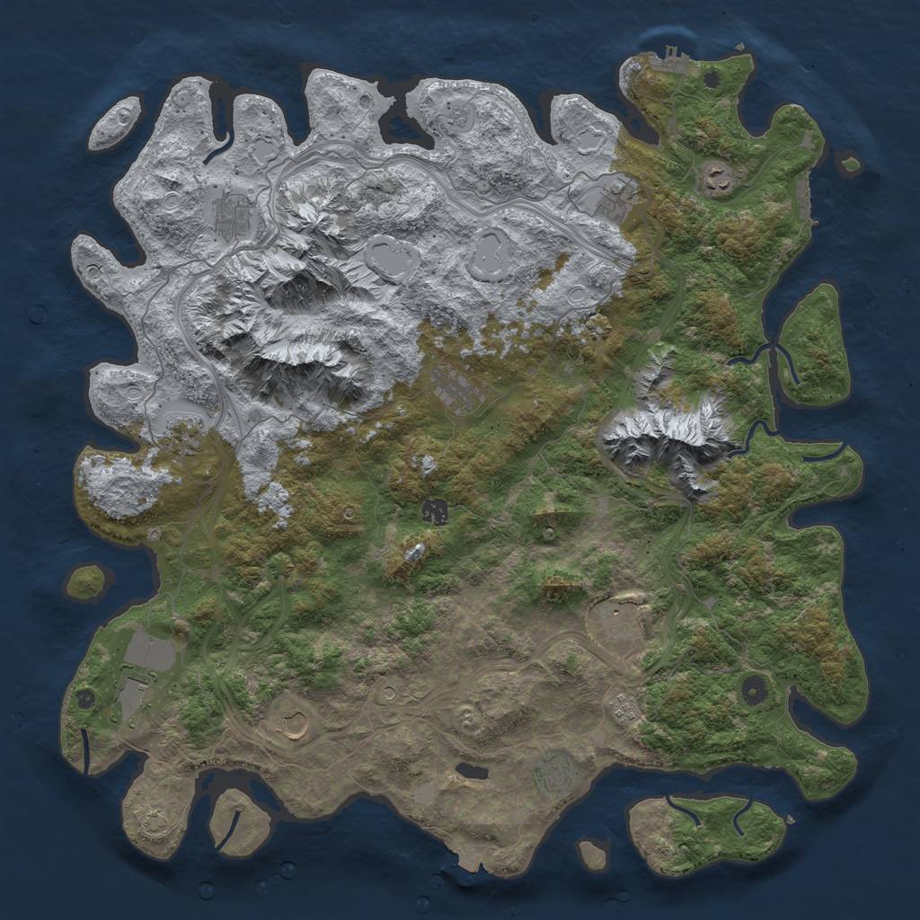 Rust Map: Procedural Map, Size: 5000, Seed: 319375521, 19 Monuments