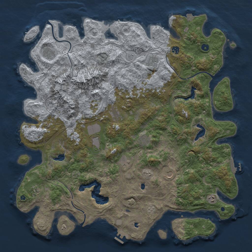 Rust Map: Procedural Map, Size: 5000, Seed: 319375521, 17 Monuments