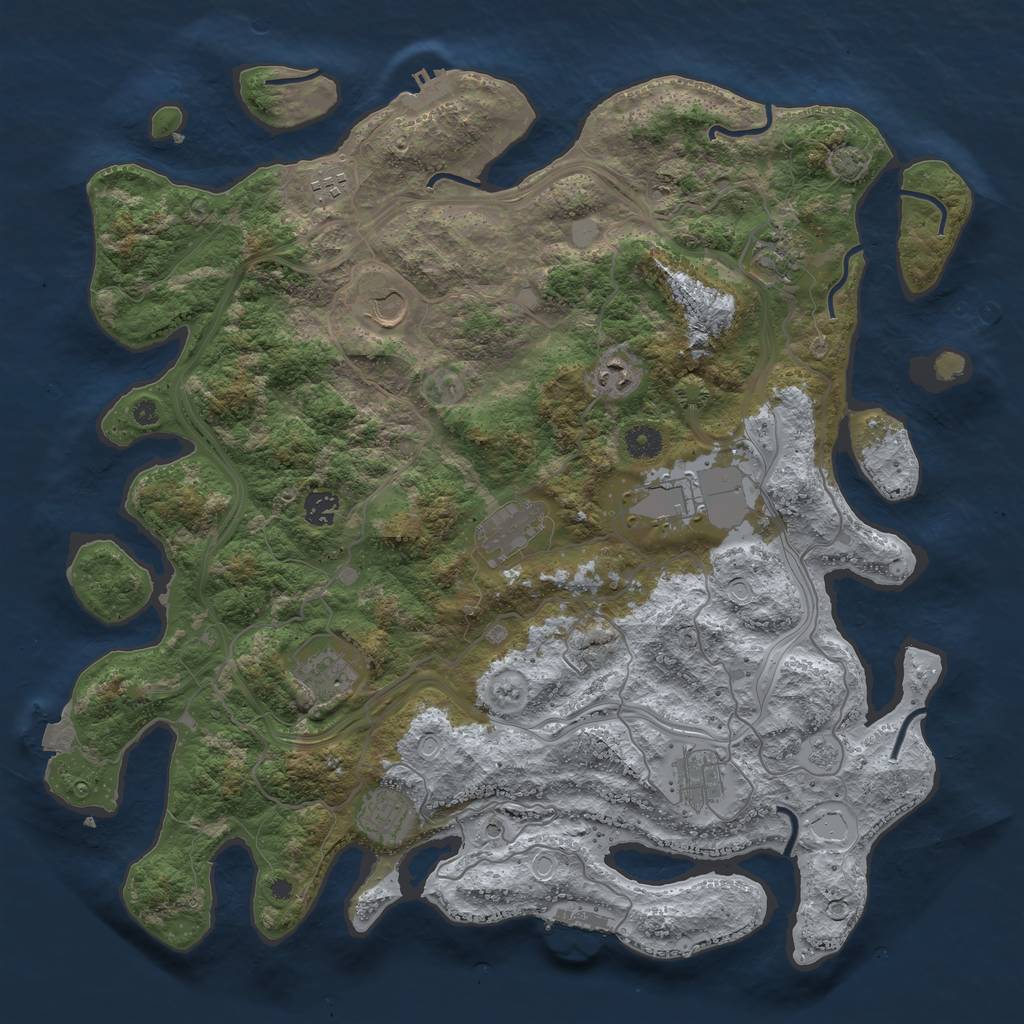 Rust Map: Procedural Map, Size: 4300, Seed: 65432, 18 Monuments