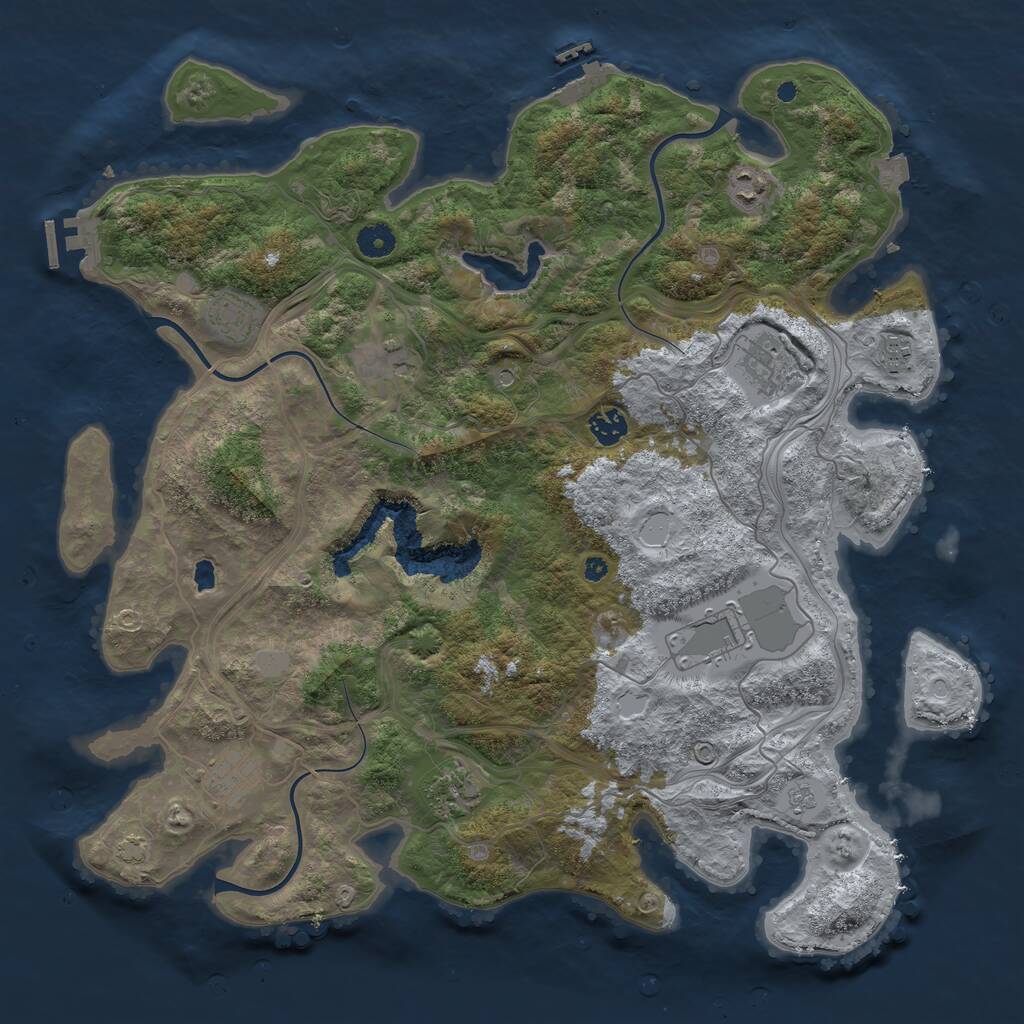 Rust Map: Procedural Map, Size: 4250, Seed: 13821, 15 Monuments