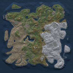 Thumbnail Rust Map: Procedural Map, Size: 4250, Seed: 13821, 15 Monuments