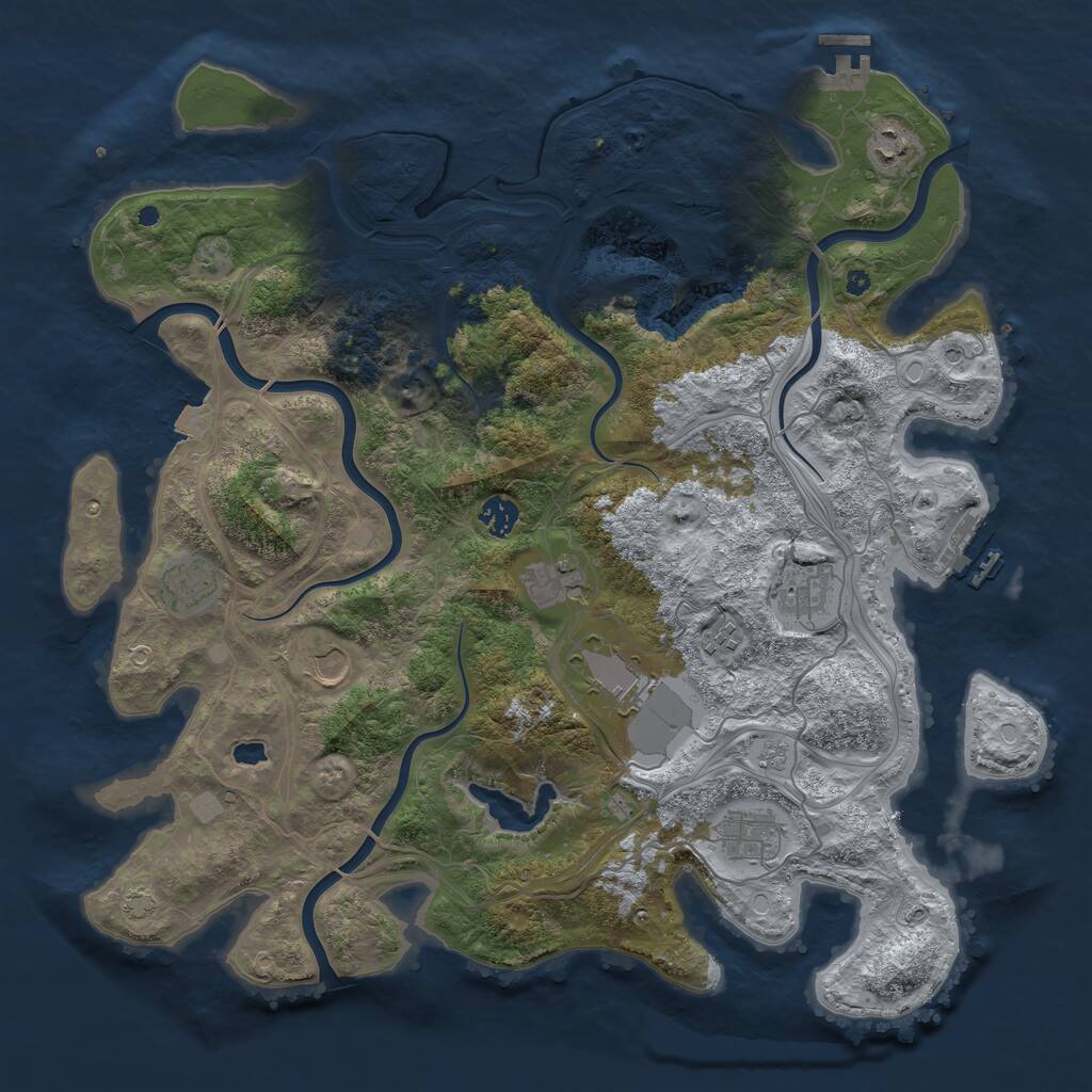 Rust Map: Procedural Map, Size: 4250, Seed: 13821, 15 Monuments
