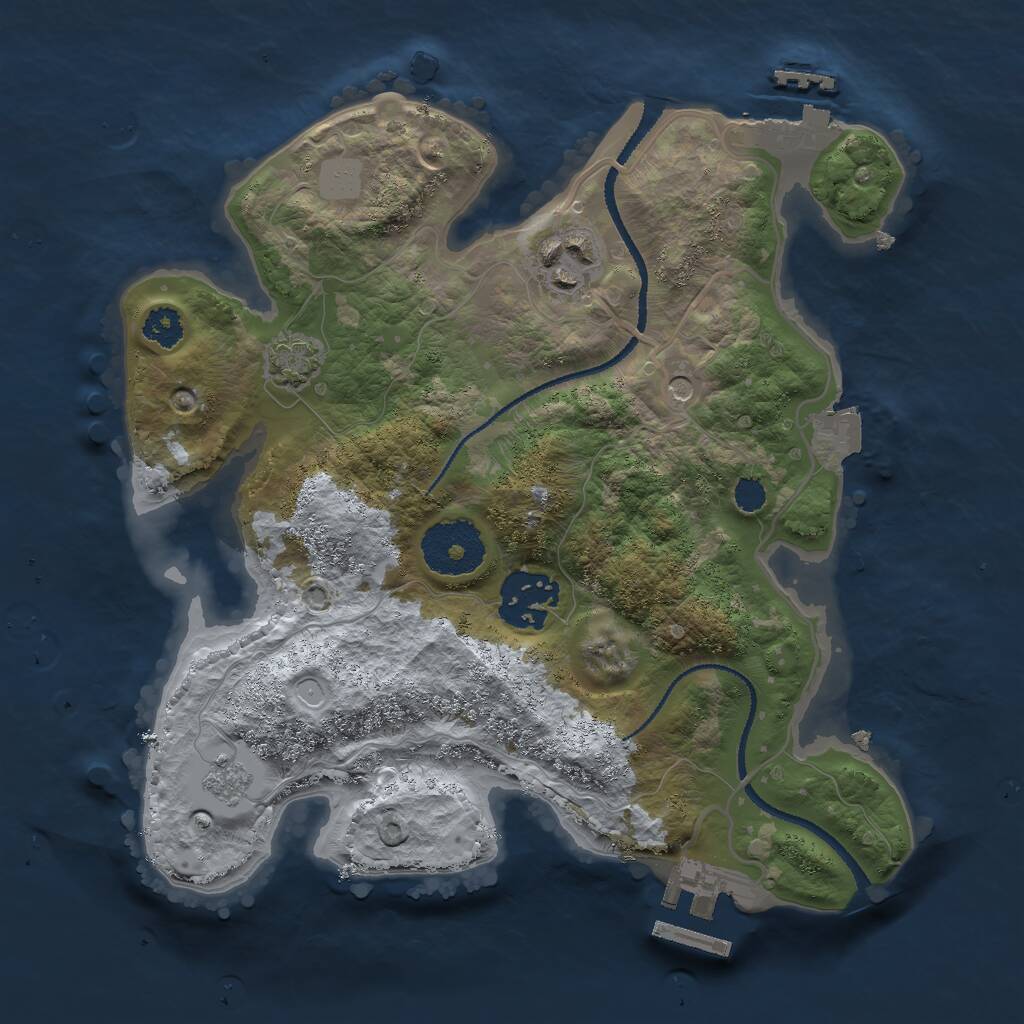 Rust Map: Procedural Map, Size: 2600, Seed: 589985384, 8 Monuments