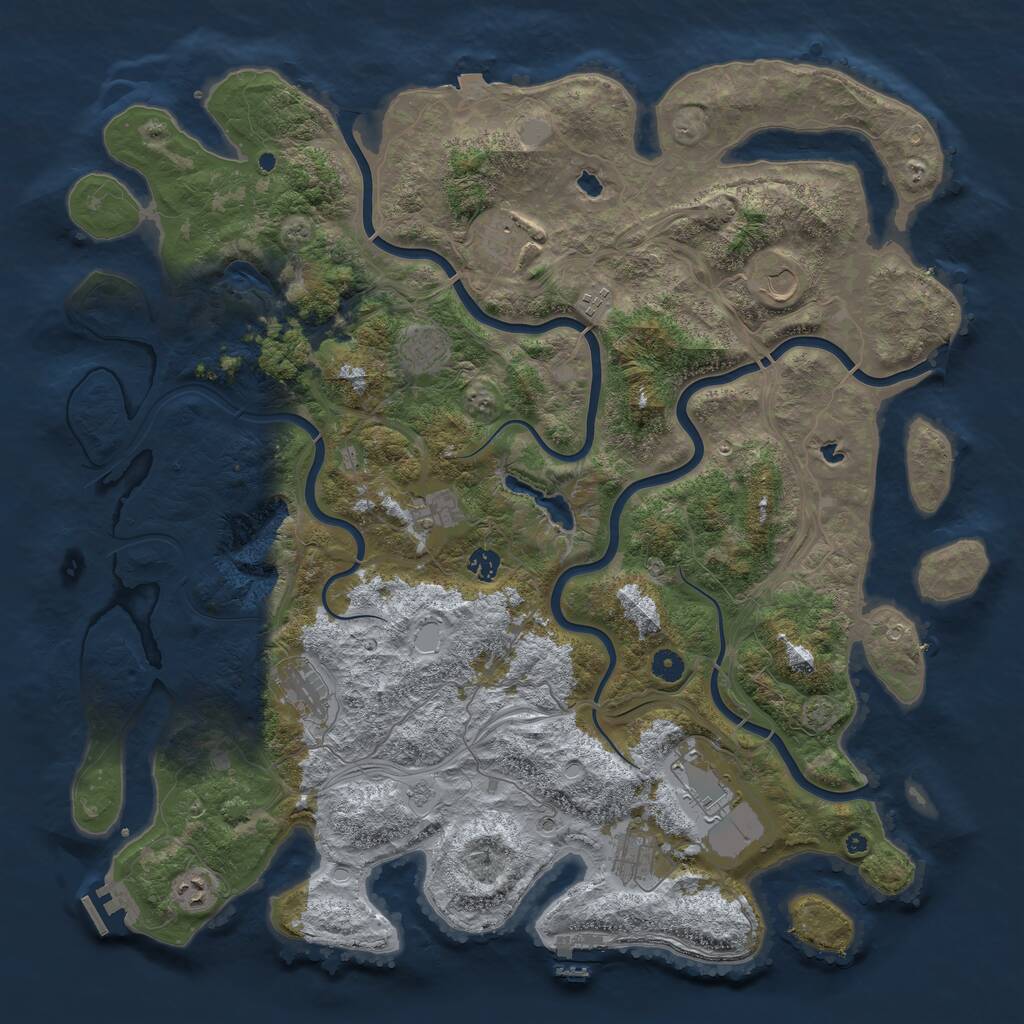 Rust Map: Procedural Map, Size: 4800, Seed: 149189330, 16 Monuments