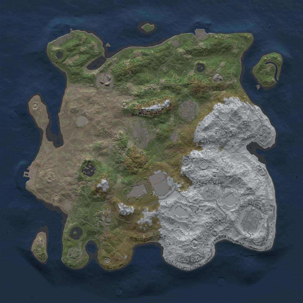 Rust Map: Procedural Map, Size: 3500, Seed: 188713711, 16 Monuments