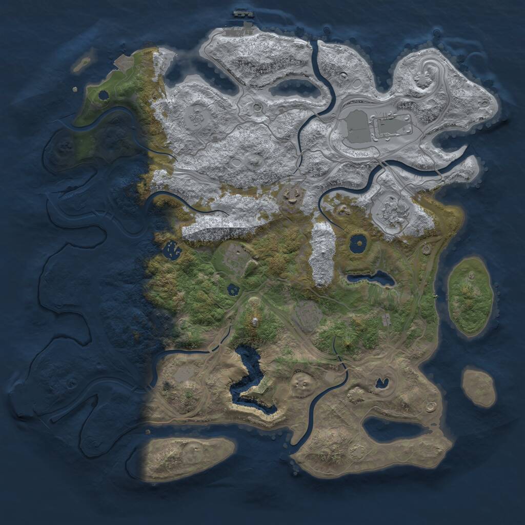 Rust Map: Procedural Map, Size: 4250, Seed: 384086637, 13 Monuments