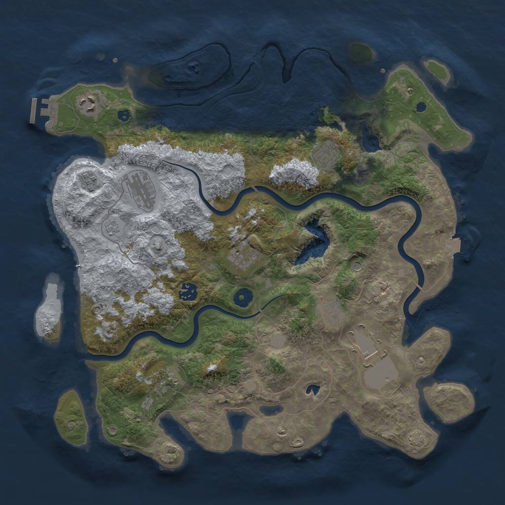 Rust Map: Procedural Map, Size: 4000, Seed: 1664445350, 14 Monuments