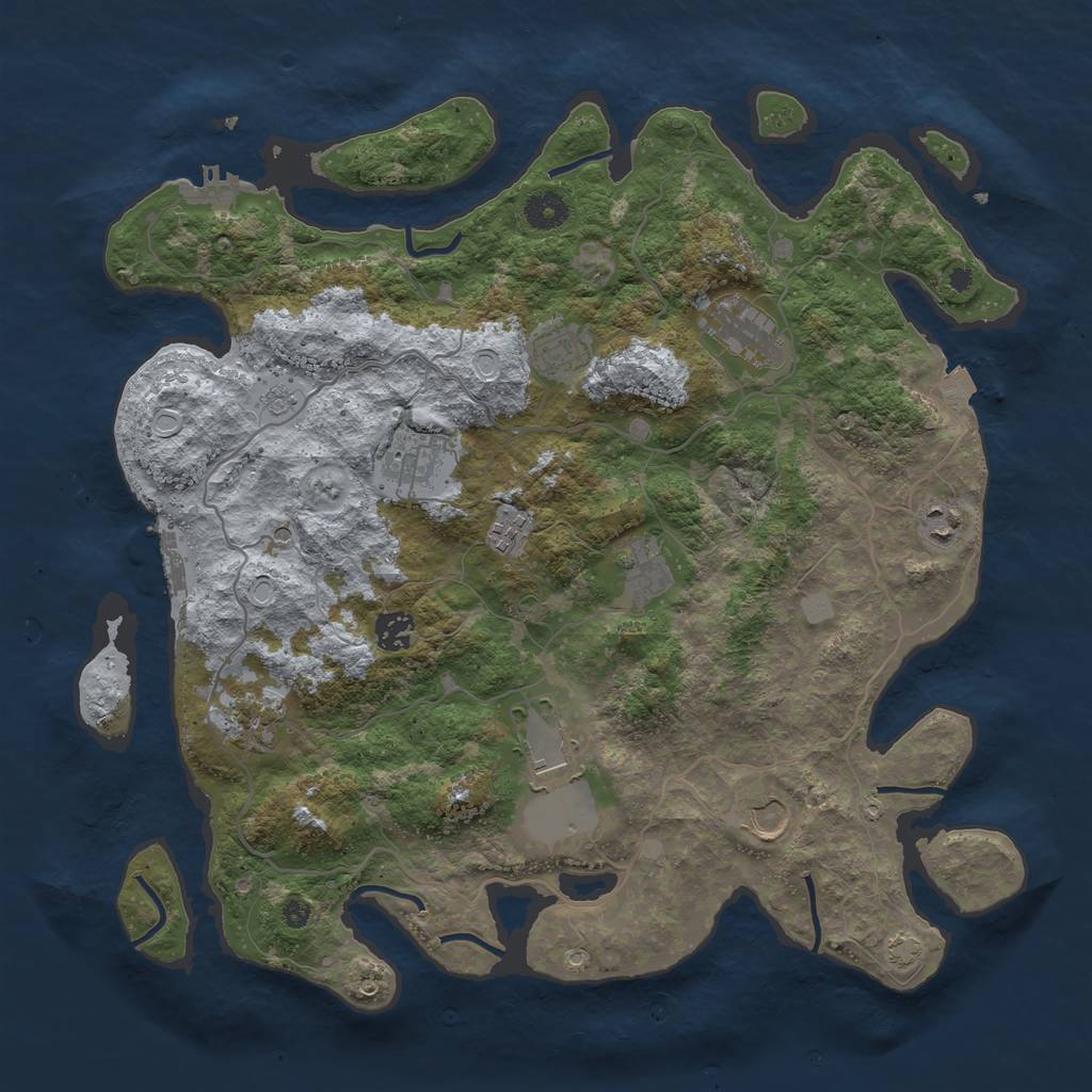 Rust Map: Procedural Map, Size: 4000, Seed: 1664445350, 18 Monuments