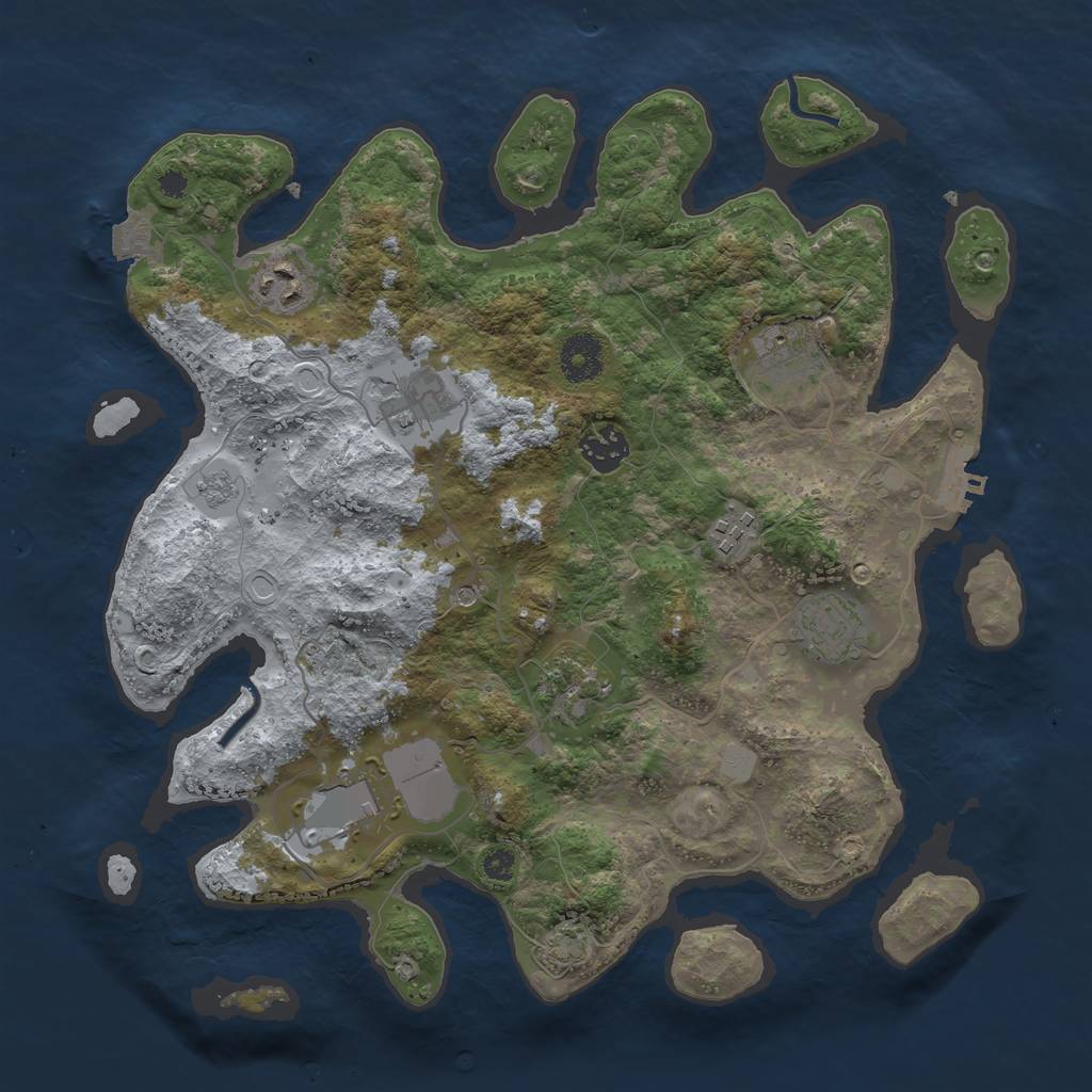 Rust Map: Procedural Map, Size: 3500, Seed: 109532847, 15 Monuments