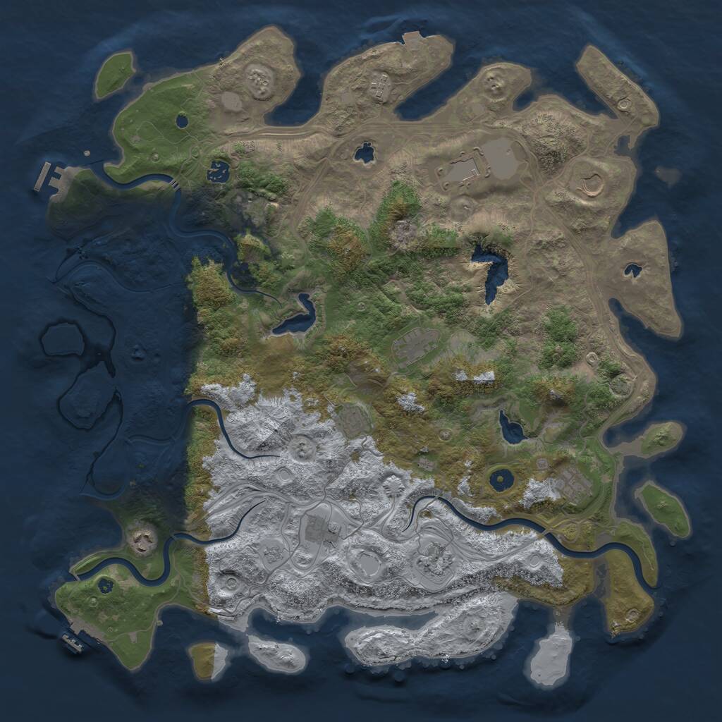 Rust Map: Procedural Map, Size: 4750, Seed: 809746581, 17 Monuments