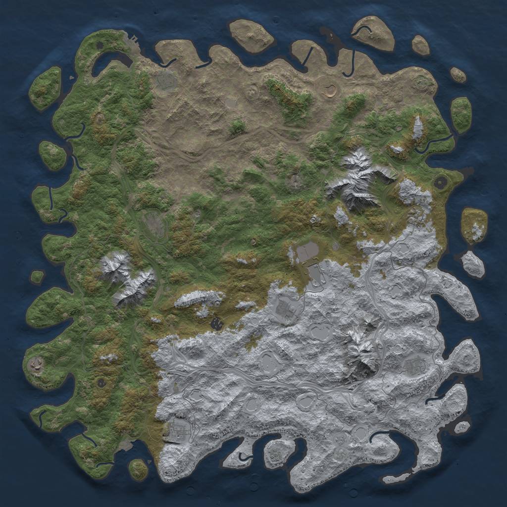 Rust Map: Procedural Map, Size: 6000, Seed: 1652309903, 18 Monuments