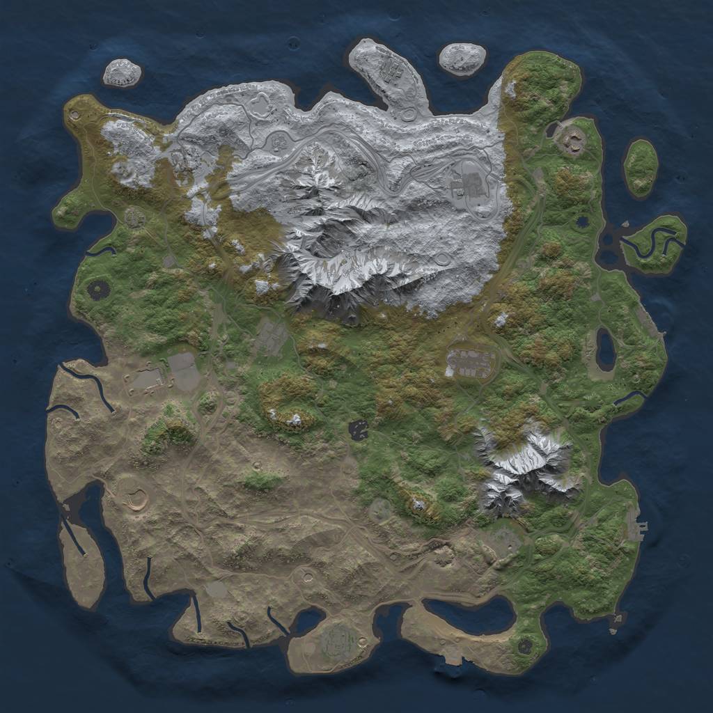 Rust Map: Procedural Map, Size: 5000, Seed: 11022023, 19 Monuments