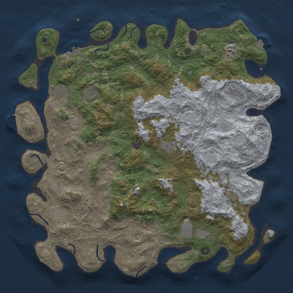 Rust Map: Procedural Map, Size: 4800, Seed: 547298053, 19 Monuments