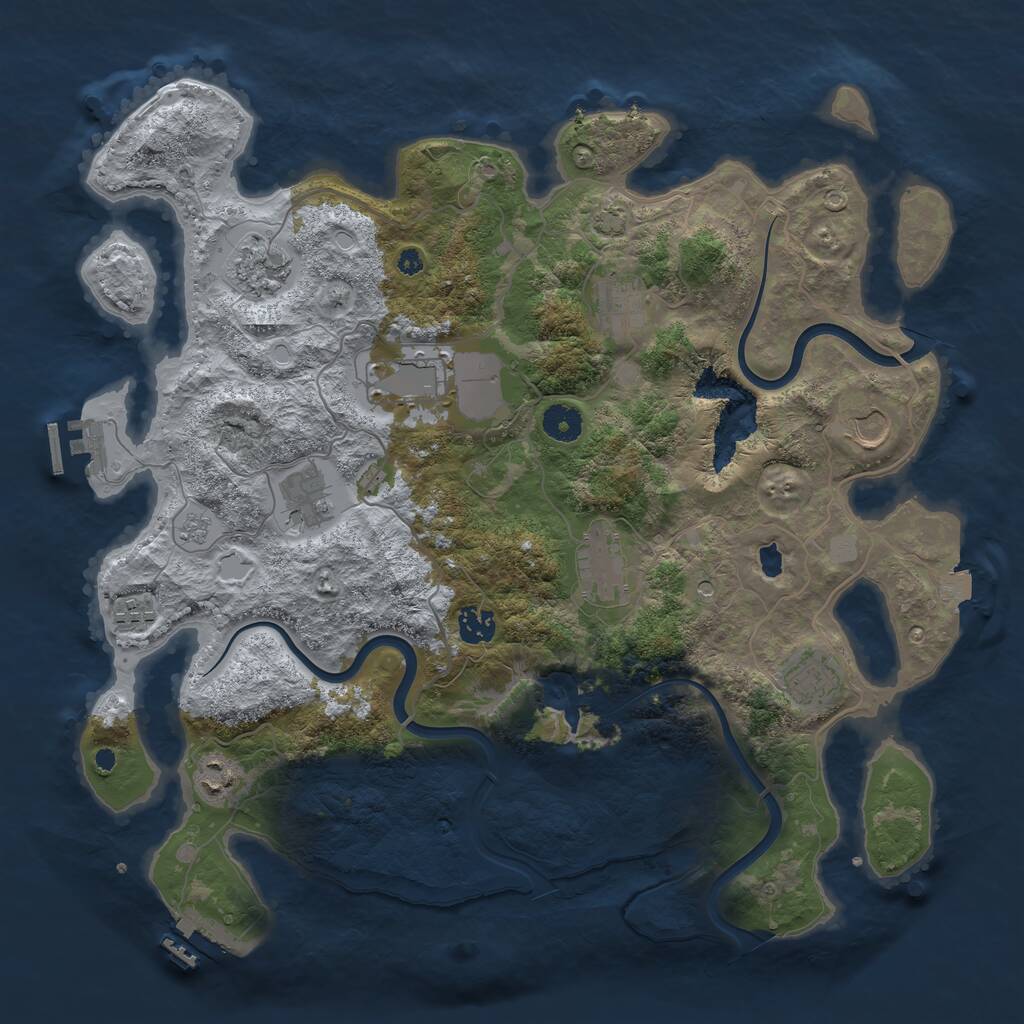 Rust Map: Procedural Map, Size: 4000, Seed: 1873443164, 16 Monuments
