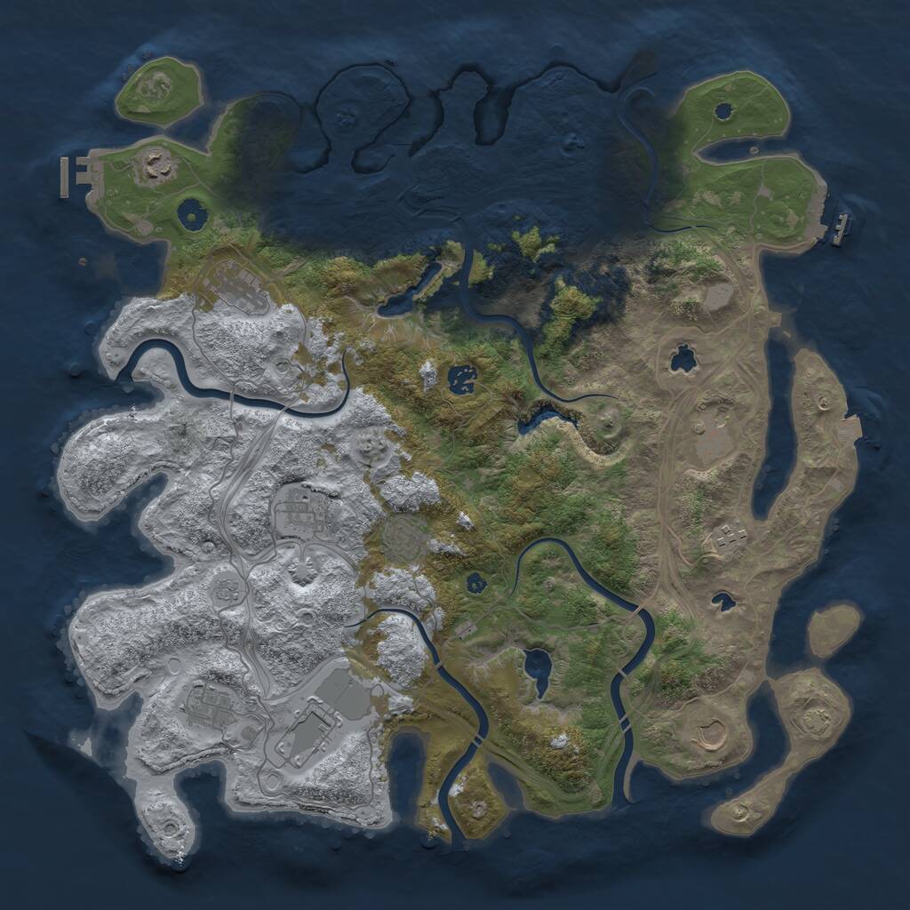 Rust Map: Procedural Map, Size: 4500, Seed: 565559812, 16 Monuments