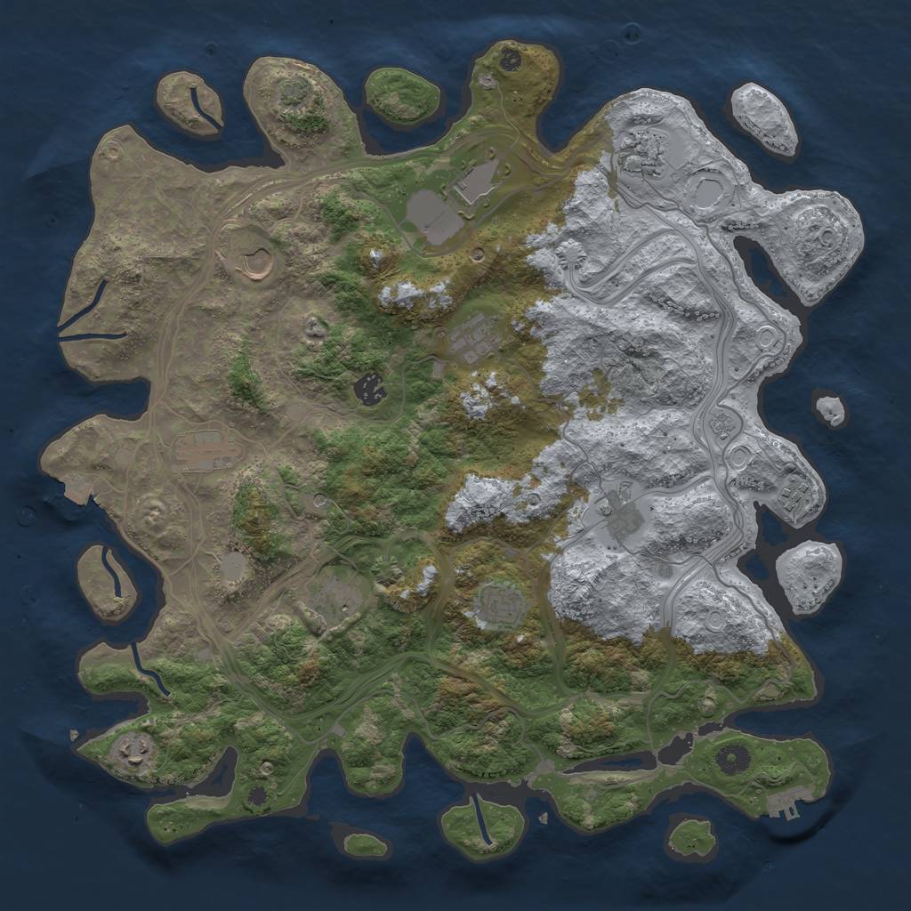 Rust Map: Procedural Map, Size: 4250, Seed: 24431003, 18 Monuments