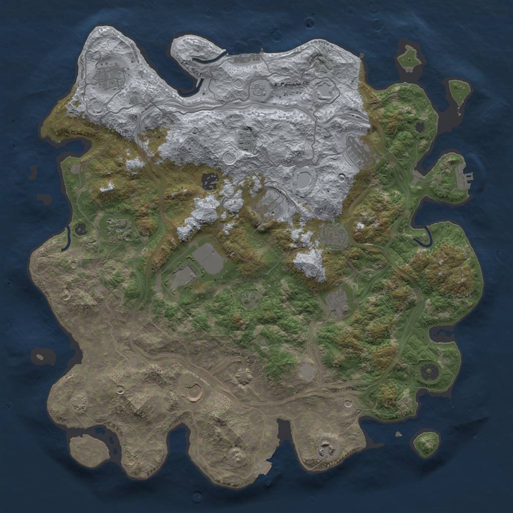 Rust Map: Procedural Map, Size: 4300, Seed: 31865749, 19 Monuments