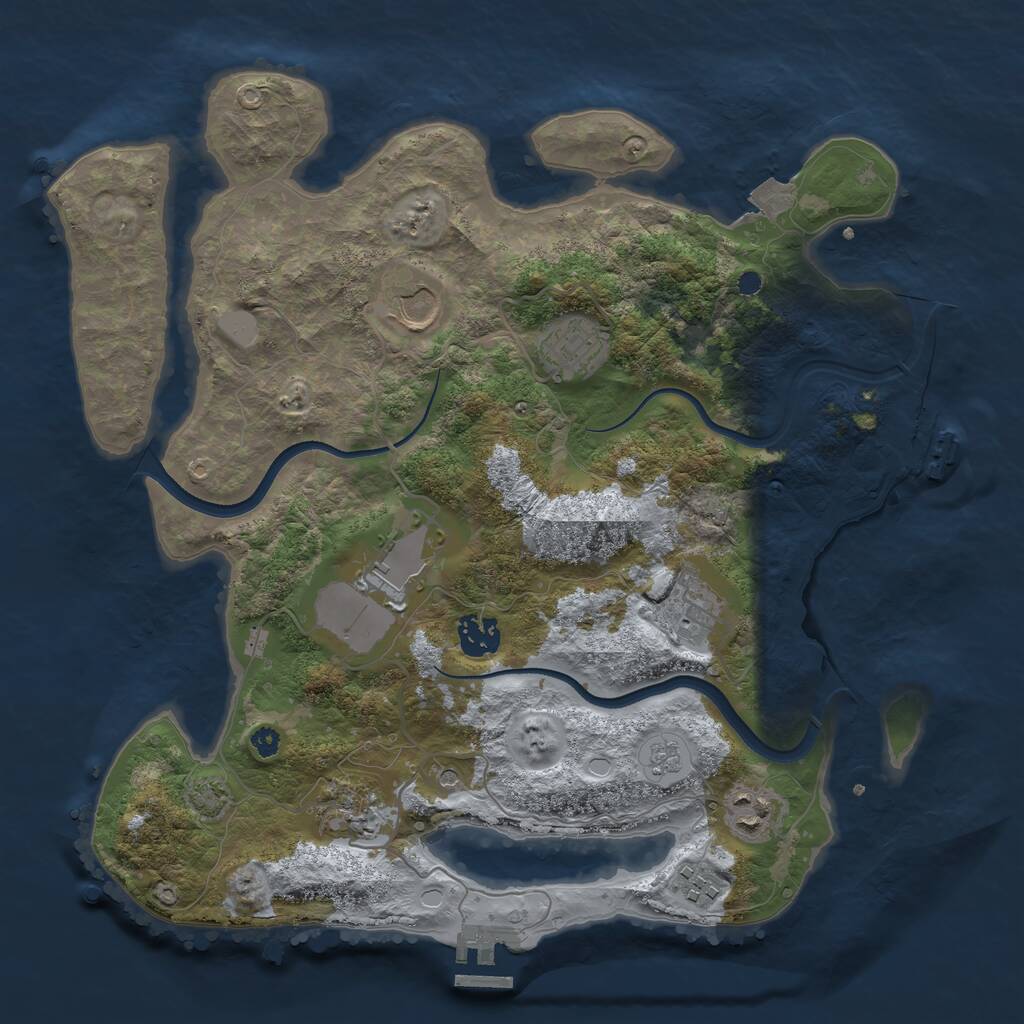 Rust Map: Procedural Map, Size: 3550, Seed: 41862707, 14 Monuments