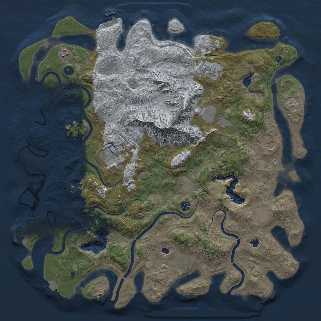 Rust Map: Procedural Map, Size: 5000, Seed: 1722, 17 Monuments