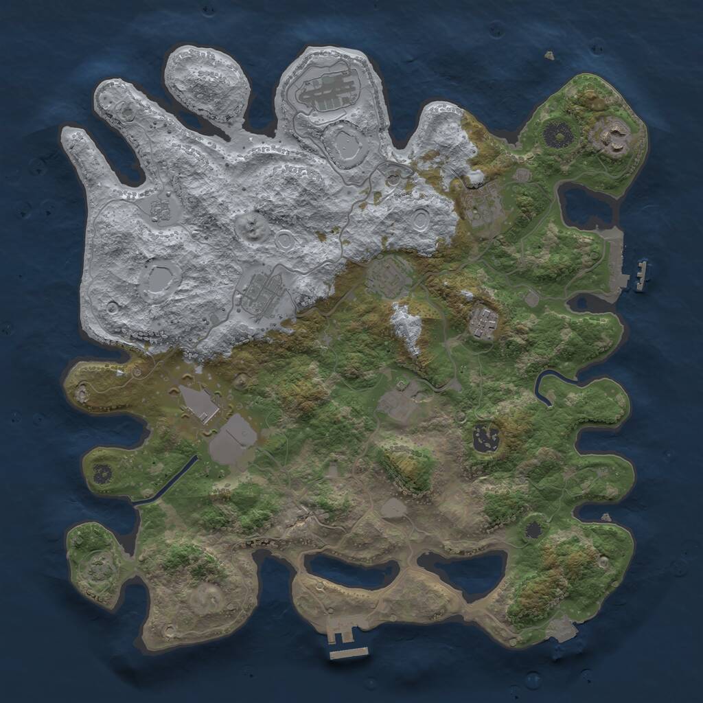 Rust Map: Procedural Map, Size: 3700, Seed: 86158623, 15 Monuments
