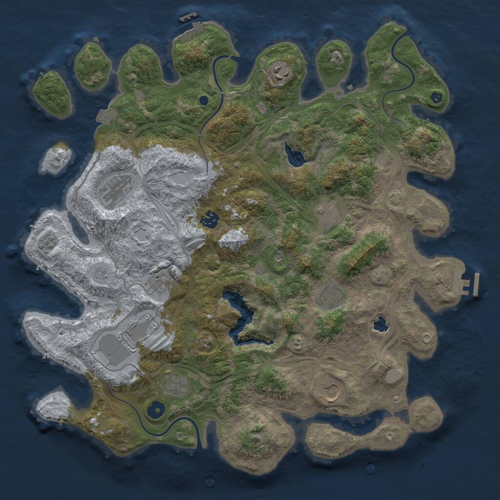Rust Map: Procedural Map, Size: 4300, Seed: 40693785, 16 Monuments